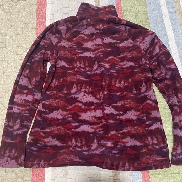 Eddie Bauer Burgundy and Plum Fleece Pullover - Picture 2 of 3